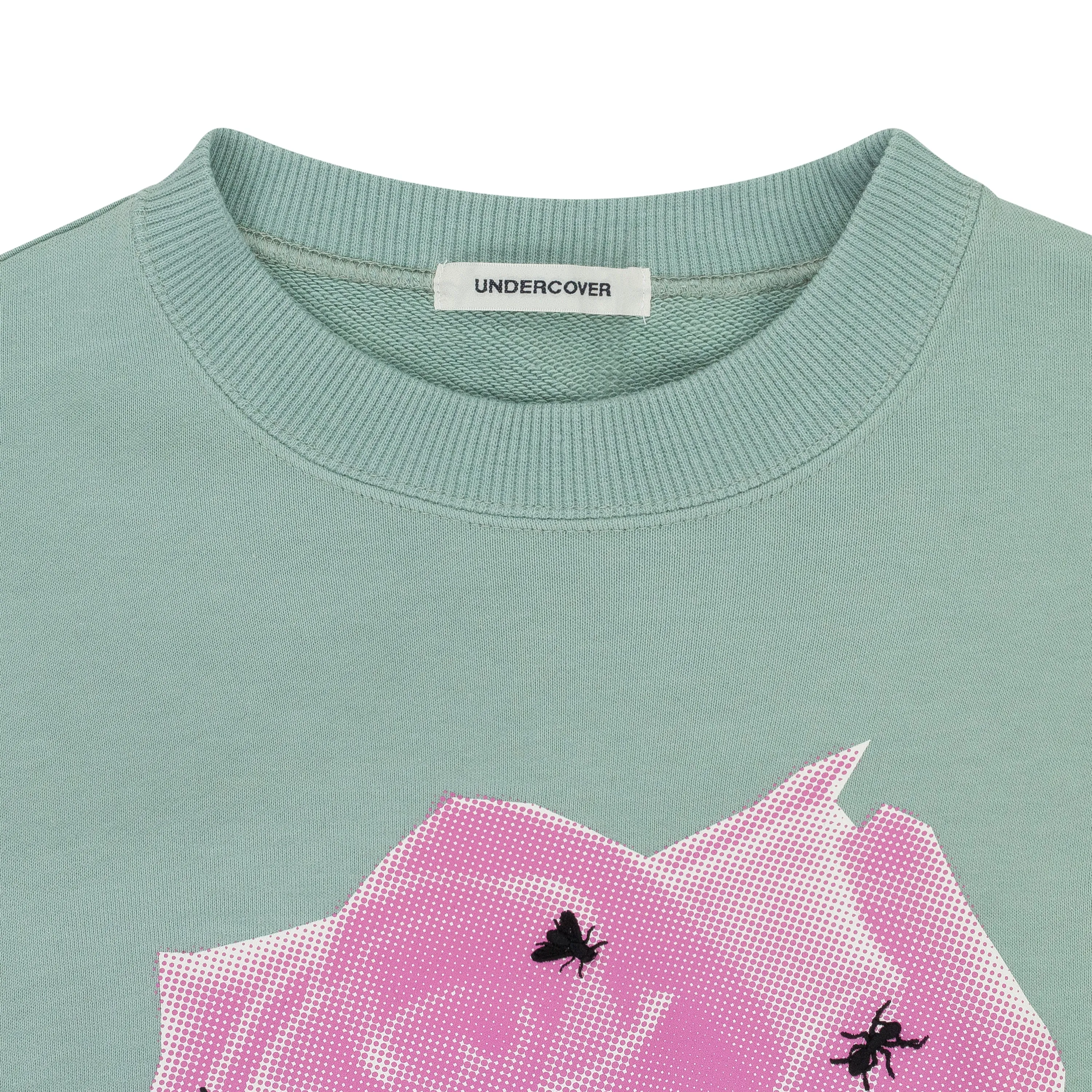 MINT GRAPHIC PRINT WITH EMBROIDERY PULLOVER SWEATER
