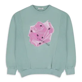 MINT GRAPHIC PRINT WITH EMBROIDERY PULLOVER SWEATER