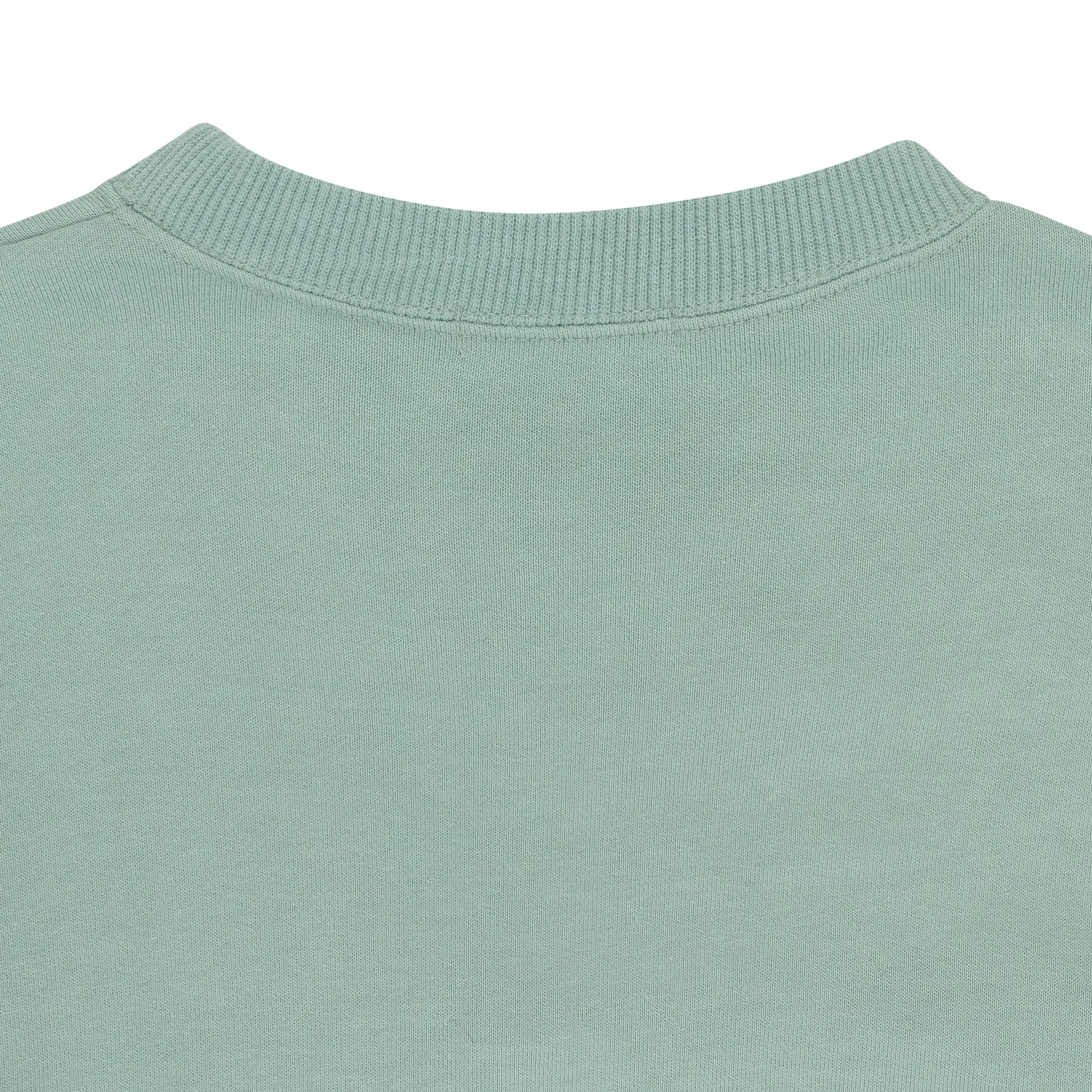 MINT GRAPHIC PRINT WITH EMBROIDERY PULLOVER SWEATER