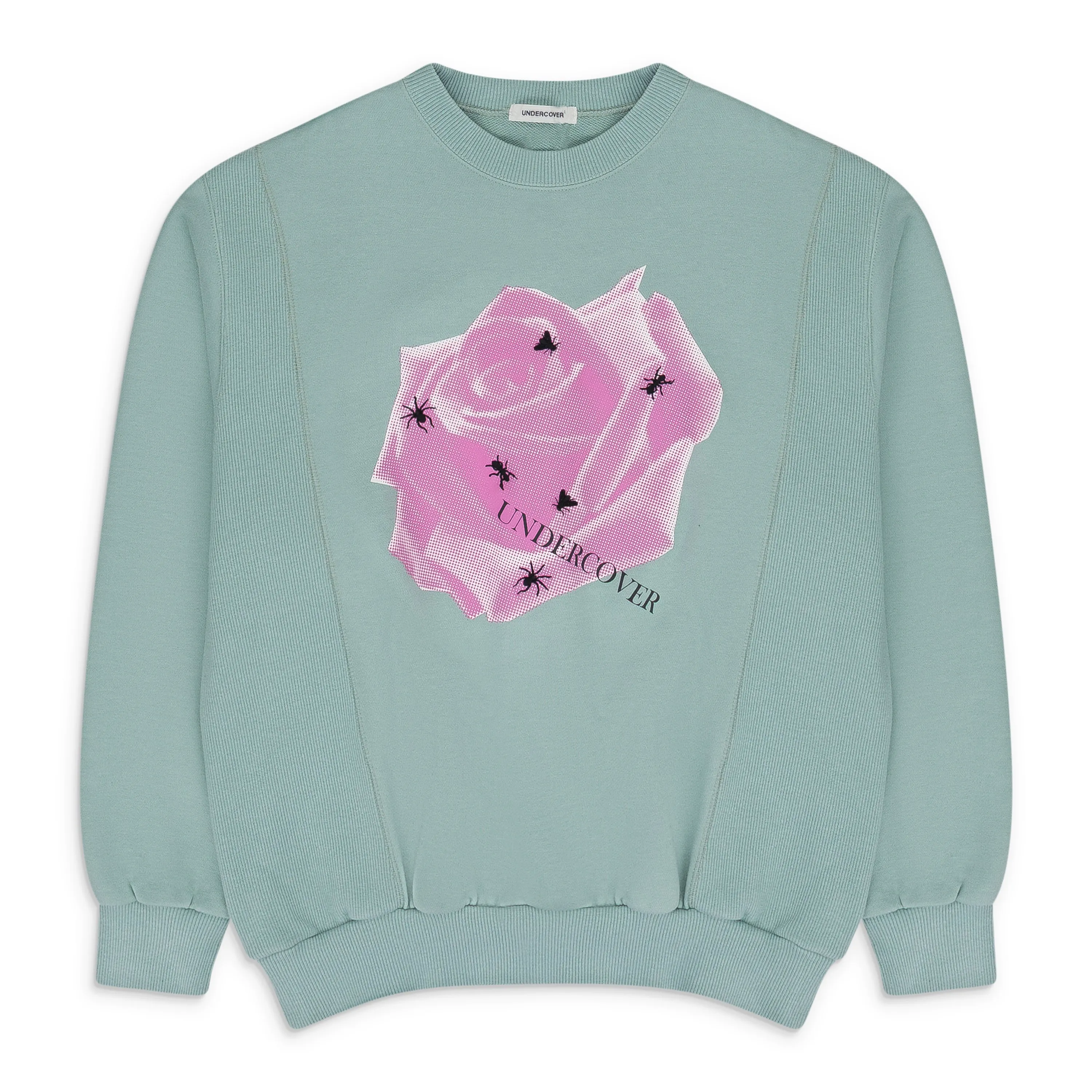MINT GRAPHIC PRINT WITH EMBROIDERY PULLOVER SWEATER