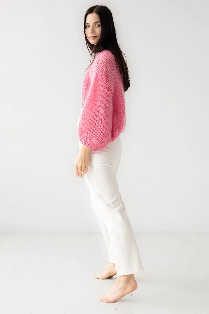 Mohair Bomber Cardigan BonBon Pink by Maiami