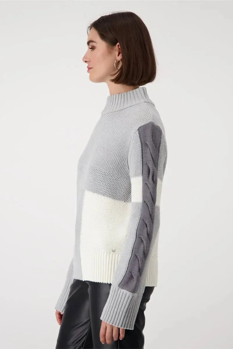 MONARI - Cable Knit - Silver Grey