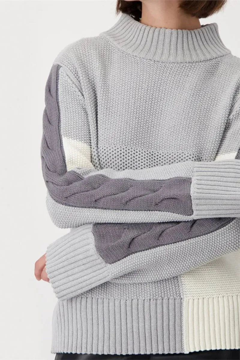 MONARI - Cable Knit - Silver Grey