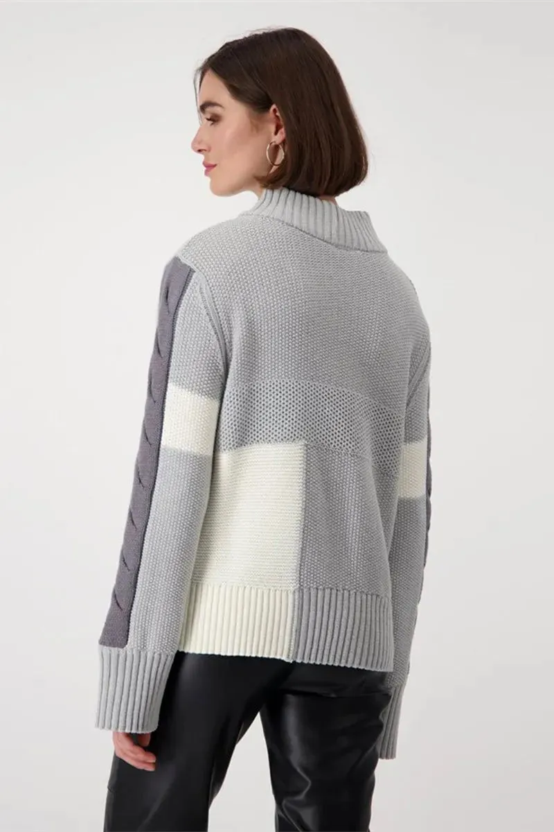 MONARI - Cable Knit - Silver Grey