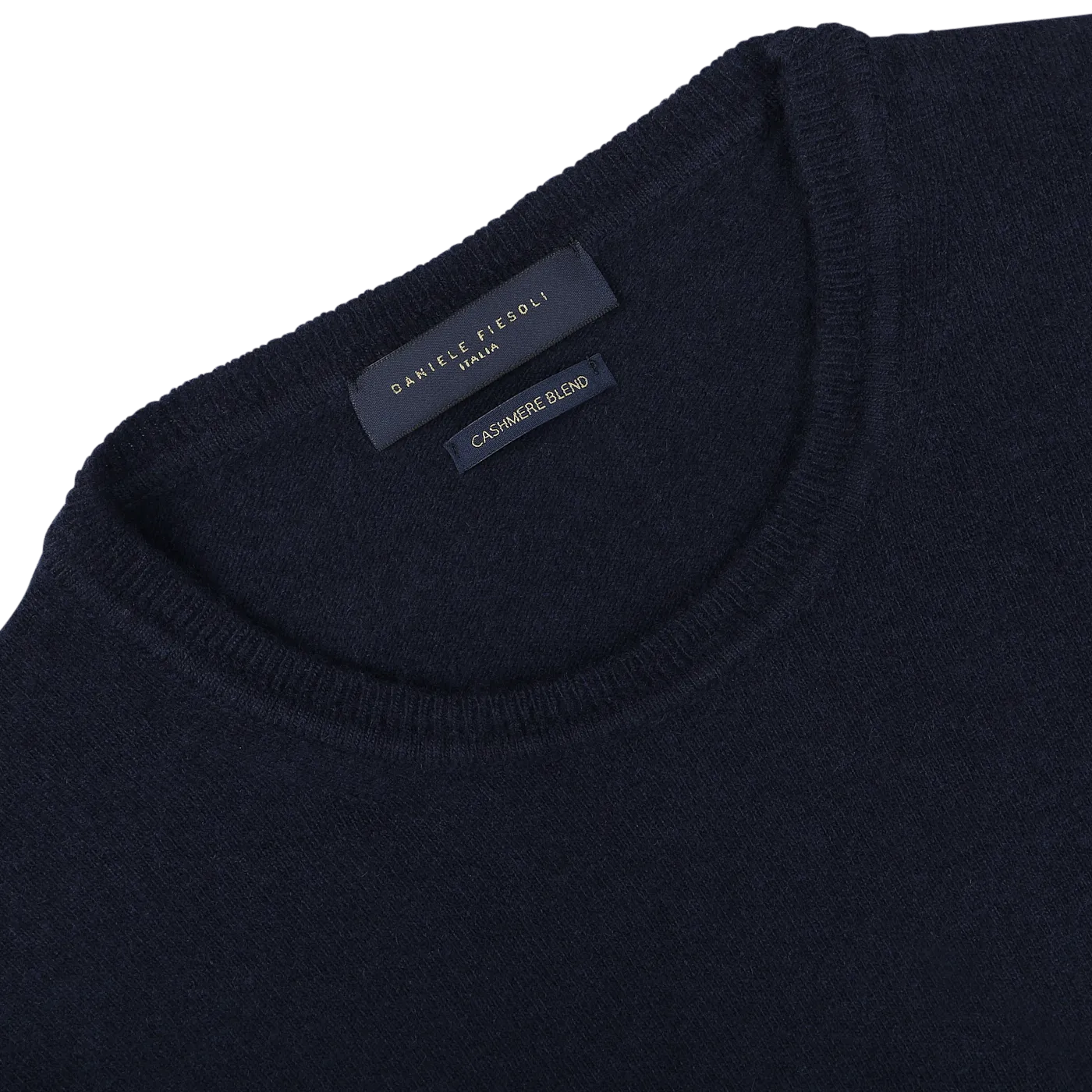 Navy Blue Wool Cashmere Crewneck