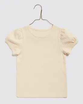 Organic Pointelle Tee || Buttermilk