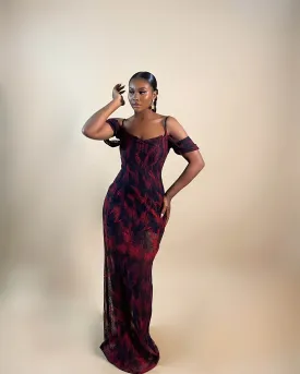 Pepper Dem Mesh Dress (Tropical Flame)