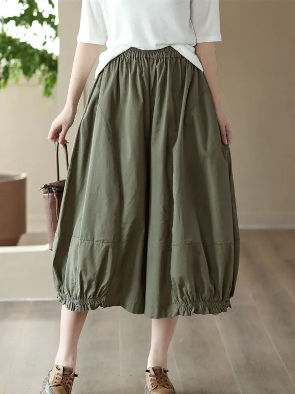 Pleated Cropped Loose Casual Pants Bottoms