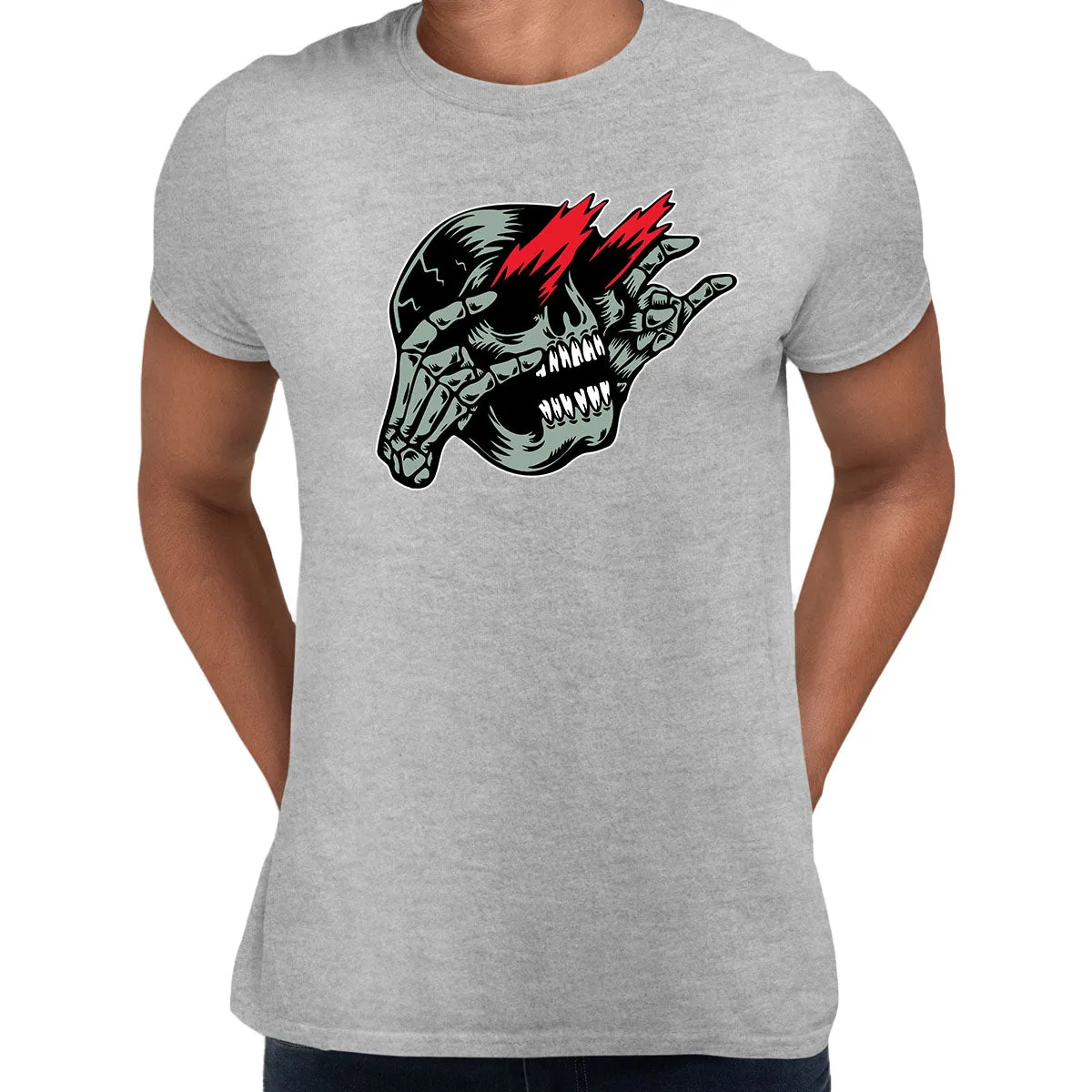 Skull Rockstar T-Shirt Gothic Dark Funny Novelty Metal Men's Unisex T-shirt