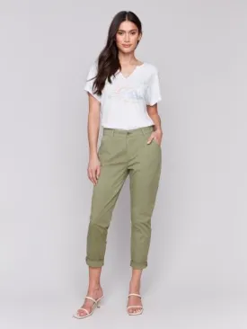 Slim Pant Leg w Belt | Celadon