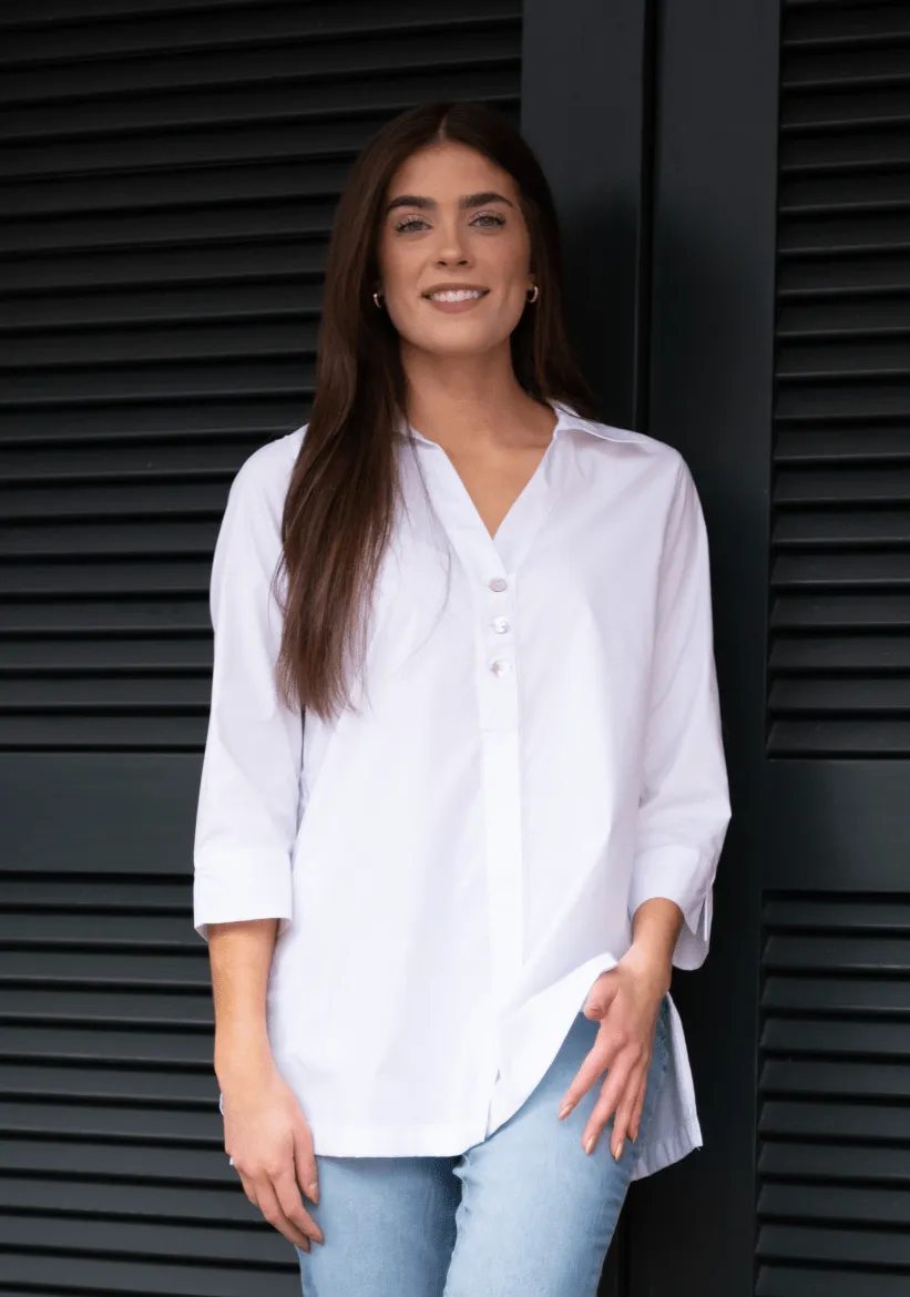 Sloane 3/4 Sleeve Pearl of a Top