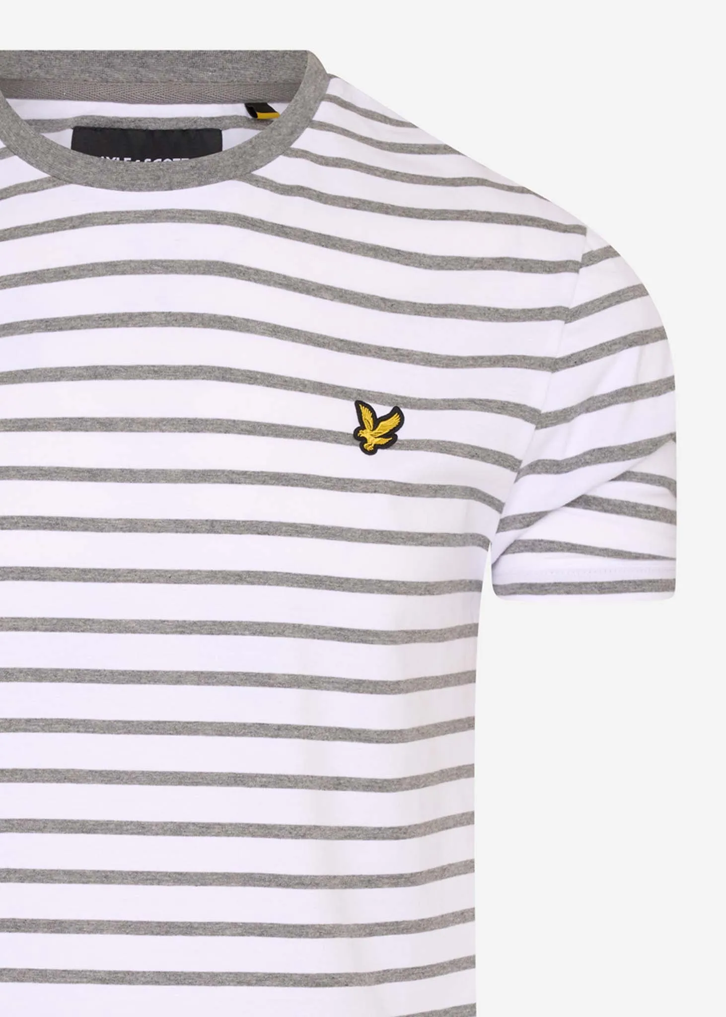 T-Shirt mit bretonischen Streifen - mittelgrau meliert
