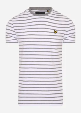 T-Shirt mit bretonischen Streifen - mittelgrau meliert