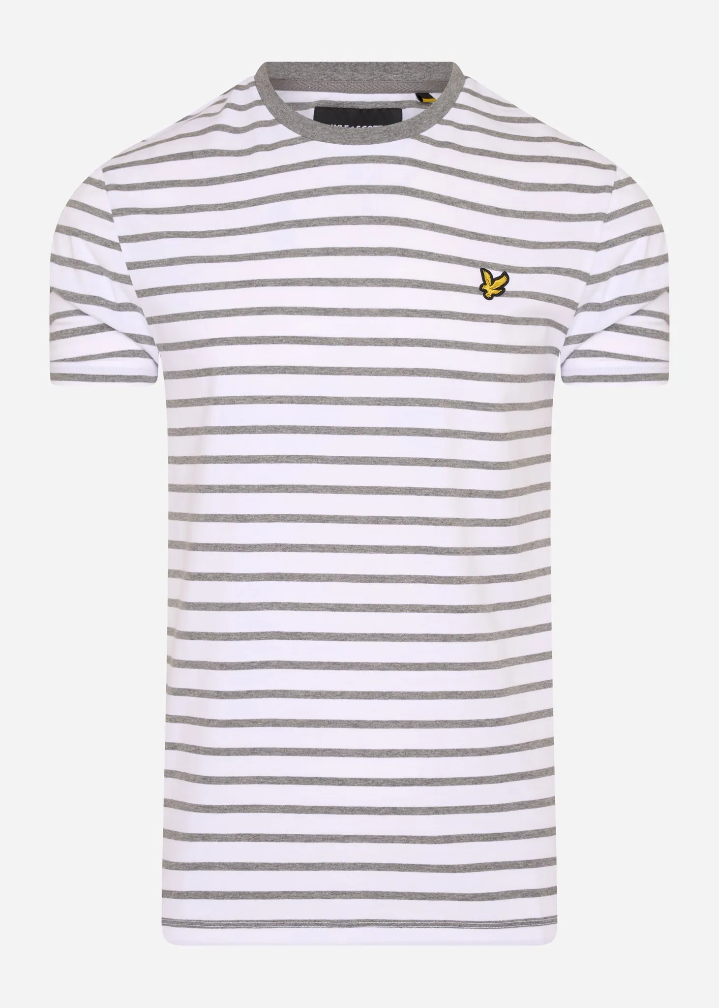 T-Shirt mit bretonischen Streifen - mittelgrau meliert