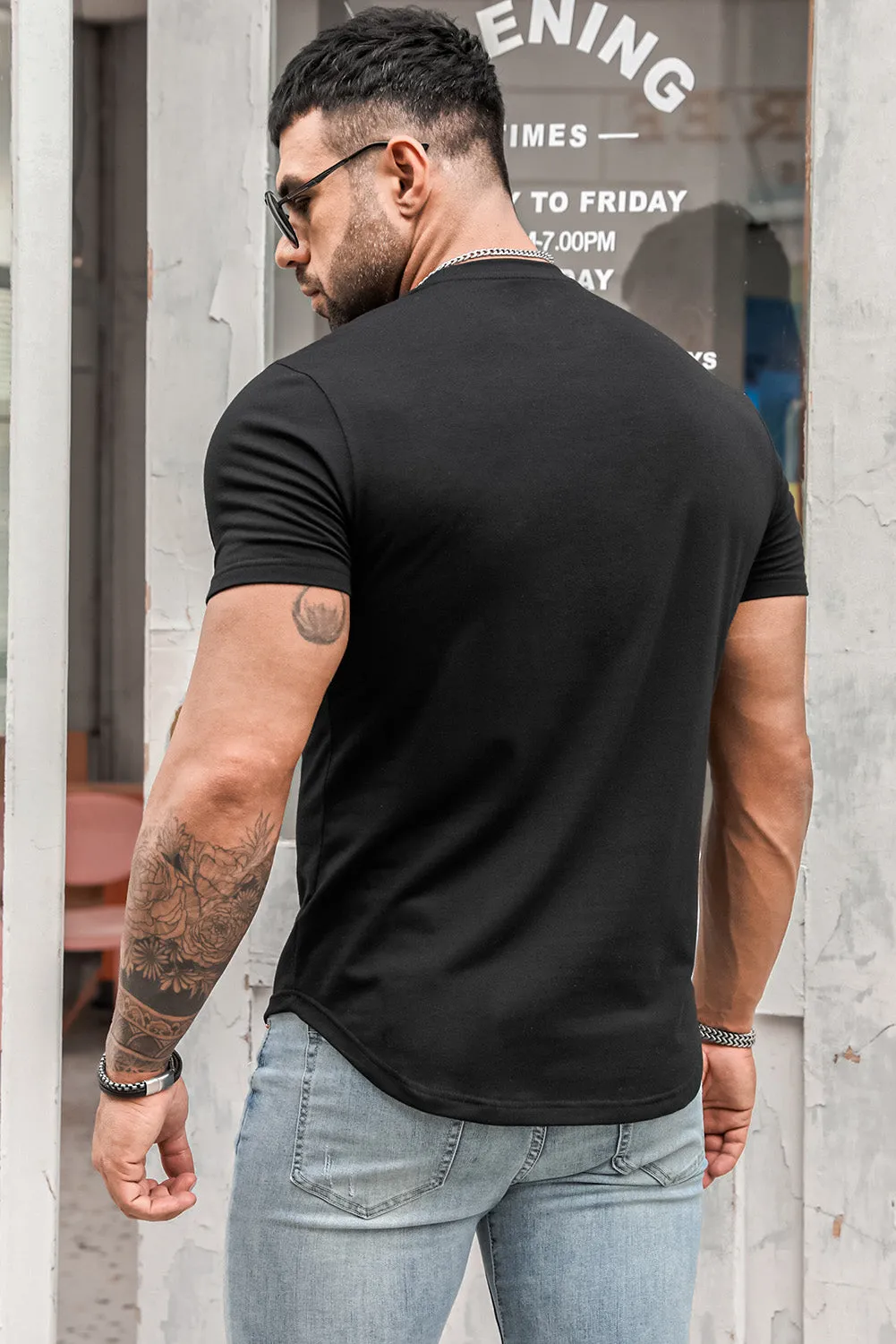 USA Print Solid Color Men's T-shirt